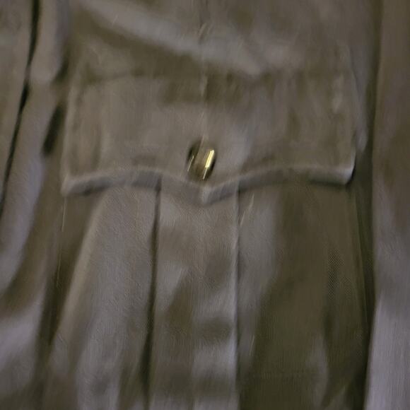 Vintage Flying Cross Dacron Rayon Blend Navy Blue Faux Button Zip 26" P2P - Picture 6 of 13